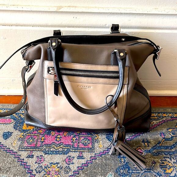 Coach Legacy Rory Satchel leather colorblock crossbody shoulder purse - Picture 1 of 10